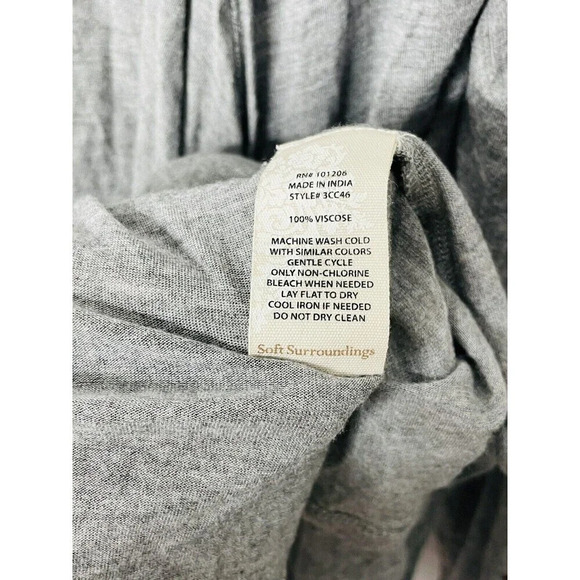 Soft Surroundings Waterfall Cardigan PL Studded Jersey Knit Stretch Viscose Gray - Picture 7 of 10